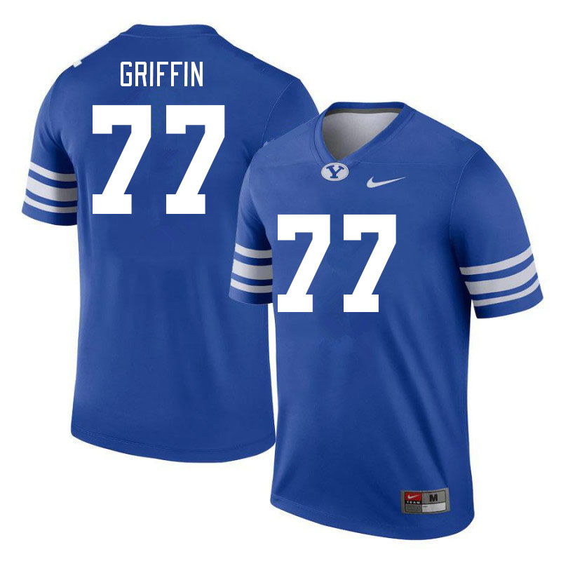 Men #77 Jake Griffin BYU Cougars College Football Jerseys Stitched-Royal